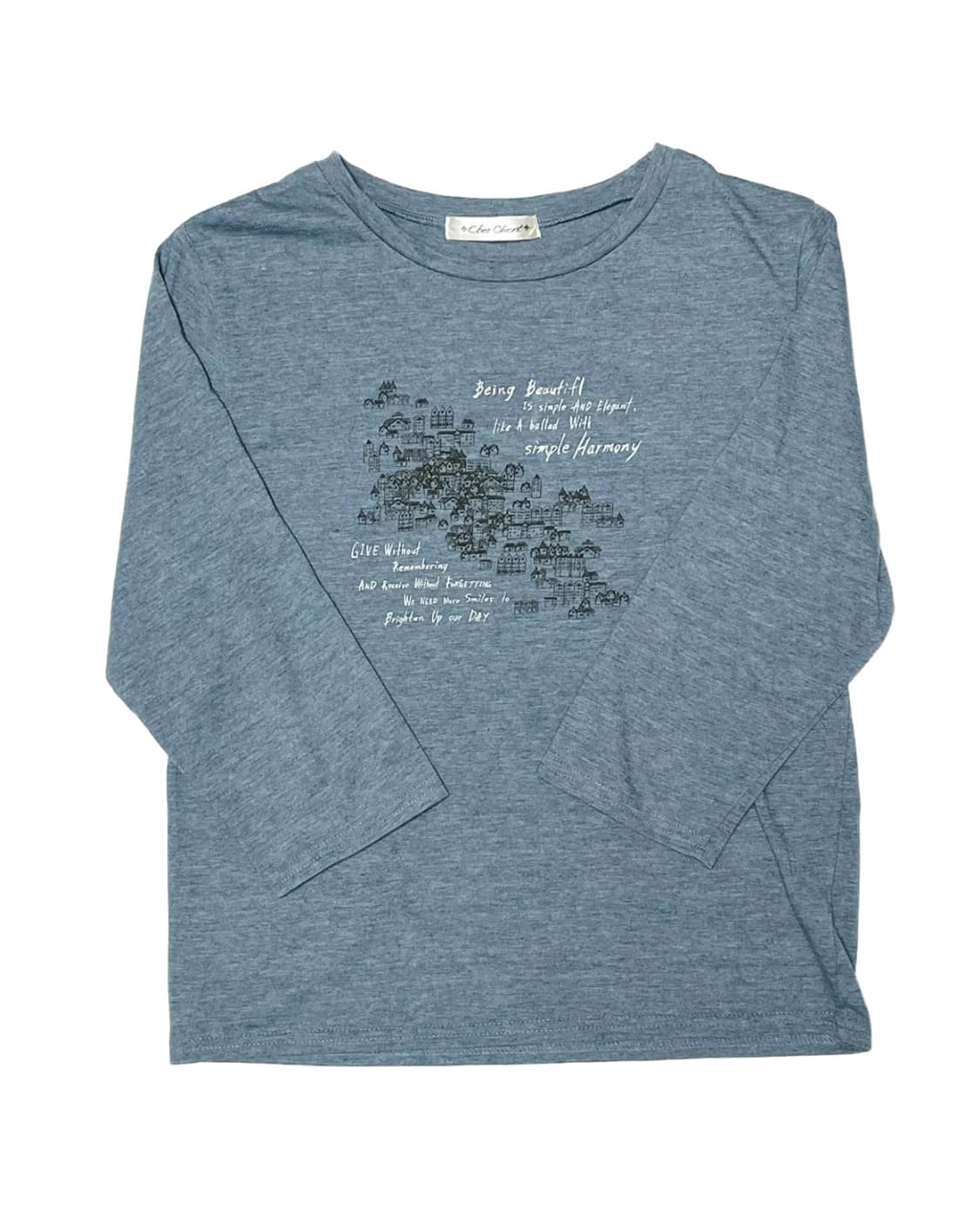 Blue house printing t shirt 상품이미지1