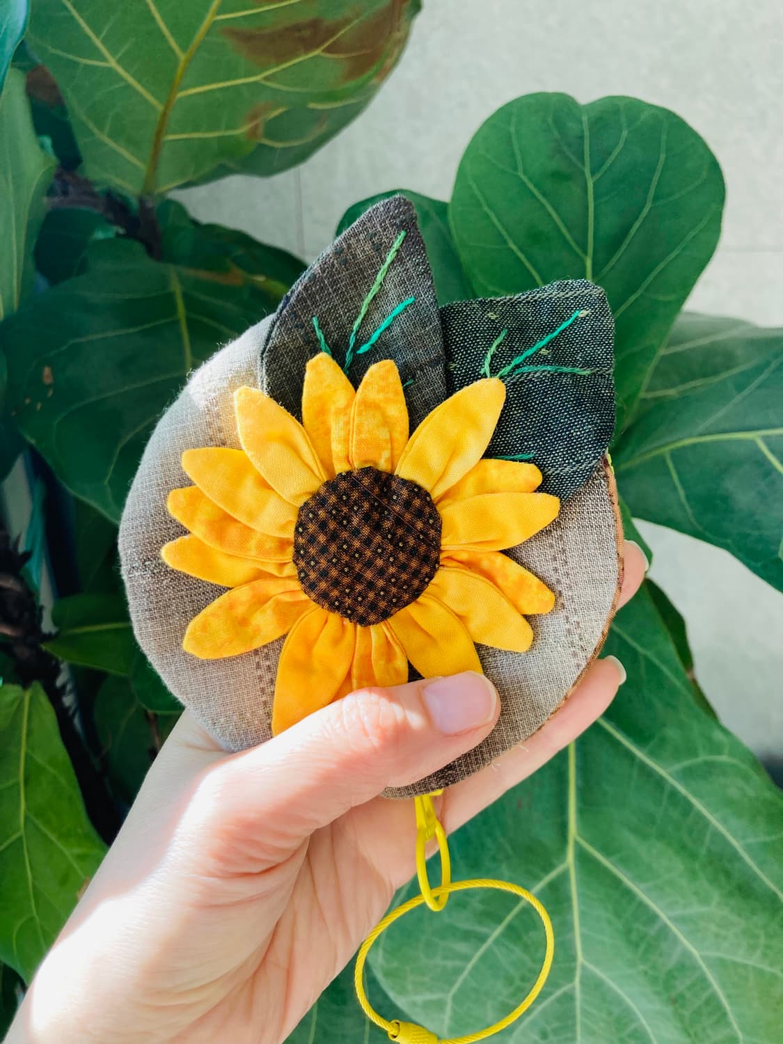 핸드메이드 선플라워 패브릭 코인 파우치 키링 🌻 상품이미지1