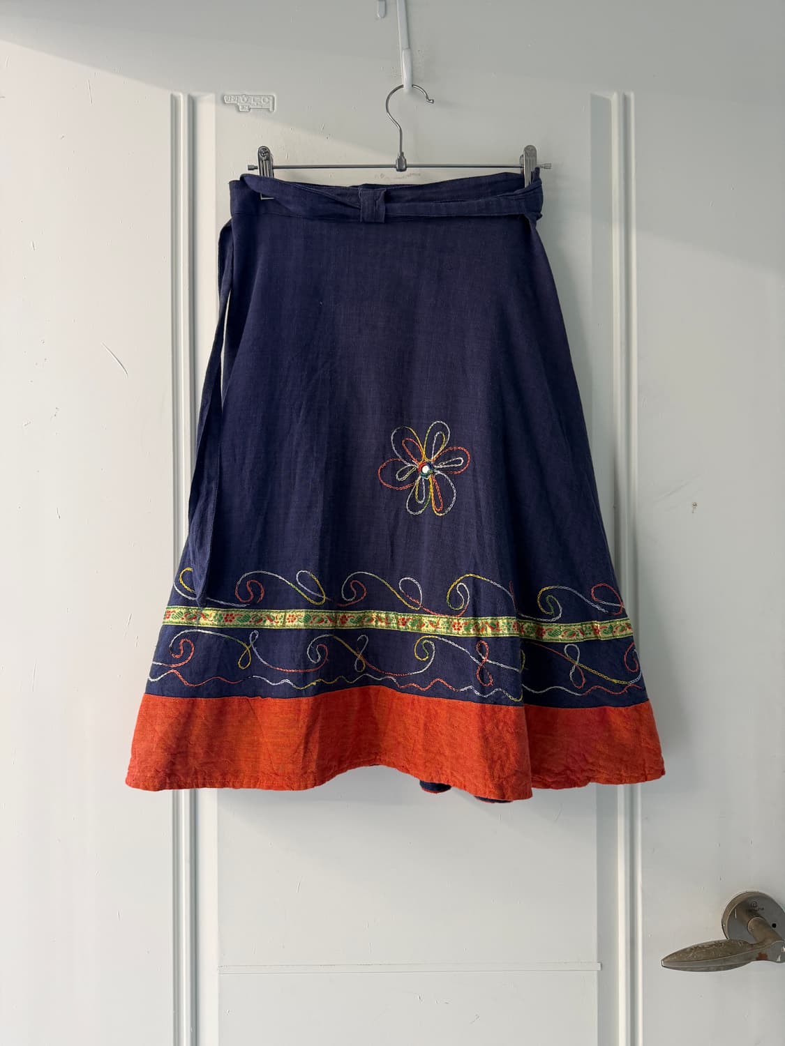 일본빈티지 모리 히피 자수 랩스커트  상품이미지4