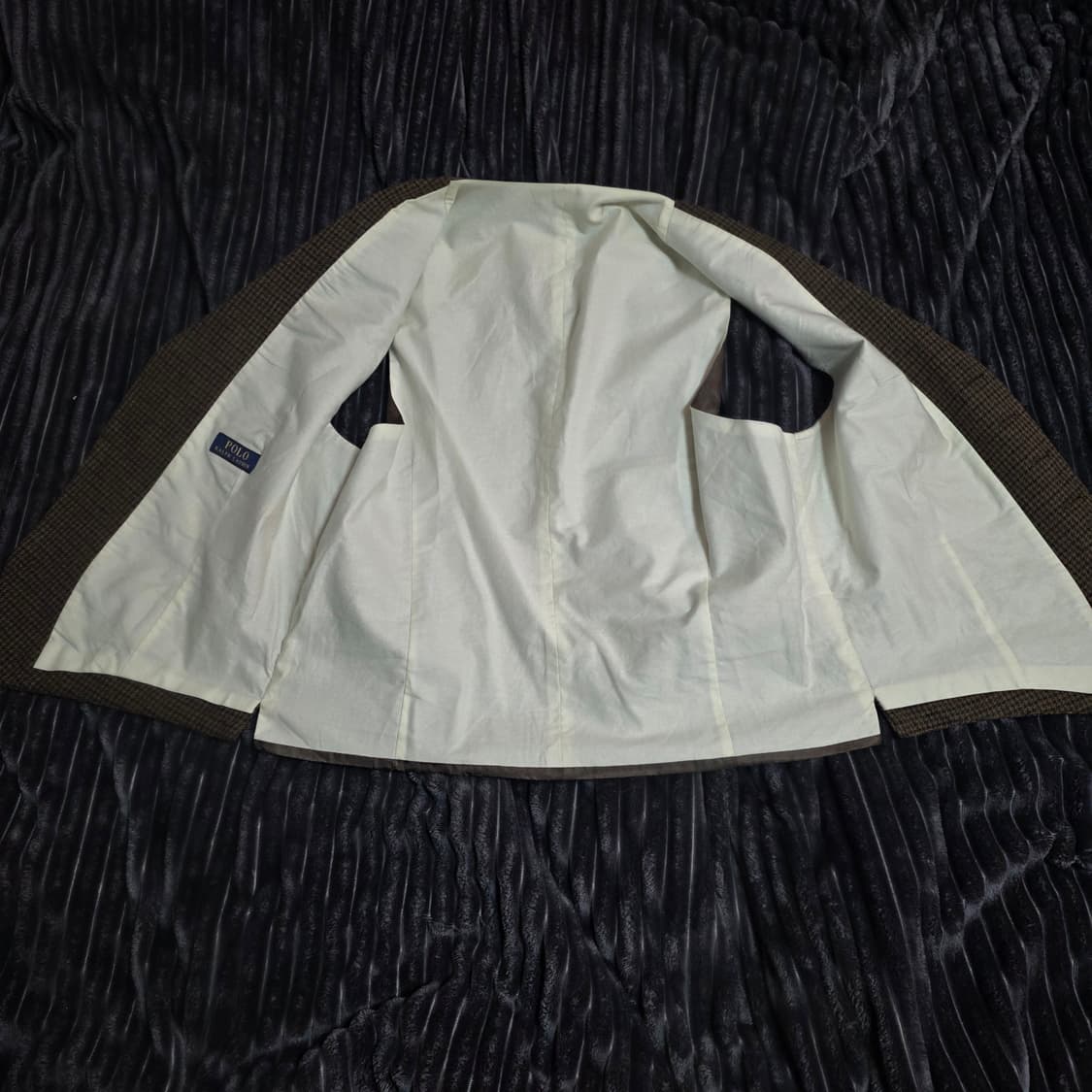 폴로 하운드투스 체크 울캐시미어 베스트 브라운 42R 상품이미지6