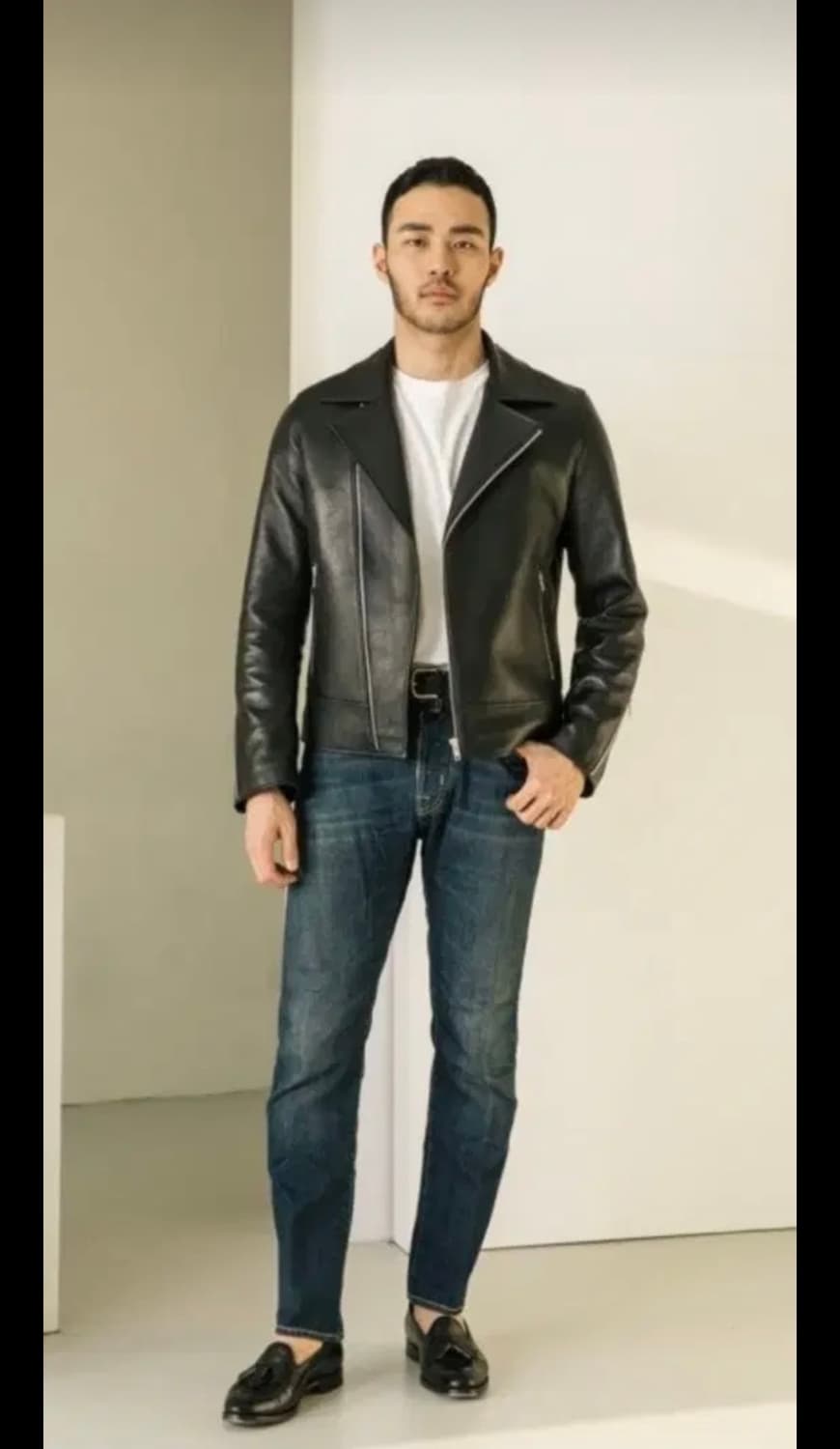 론트 양가죽 라이더 자켓(L) 상품이미지1