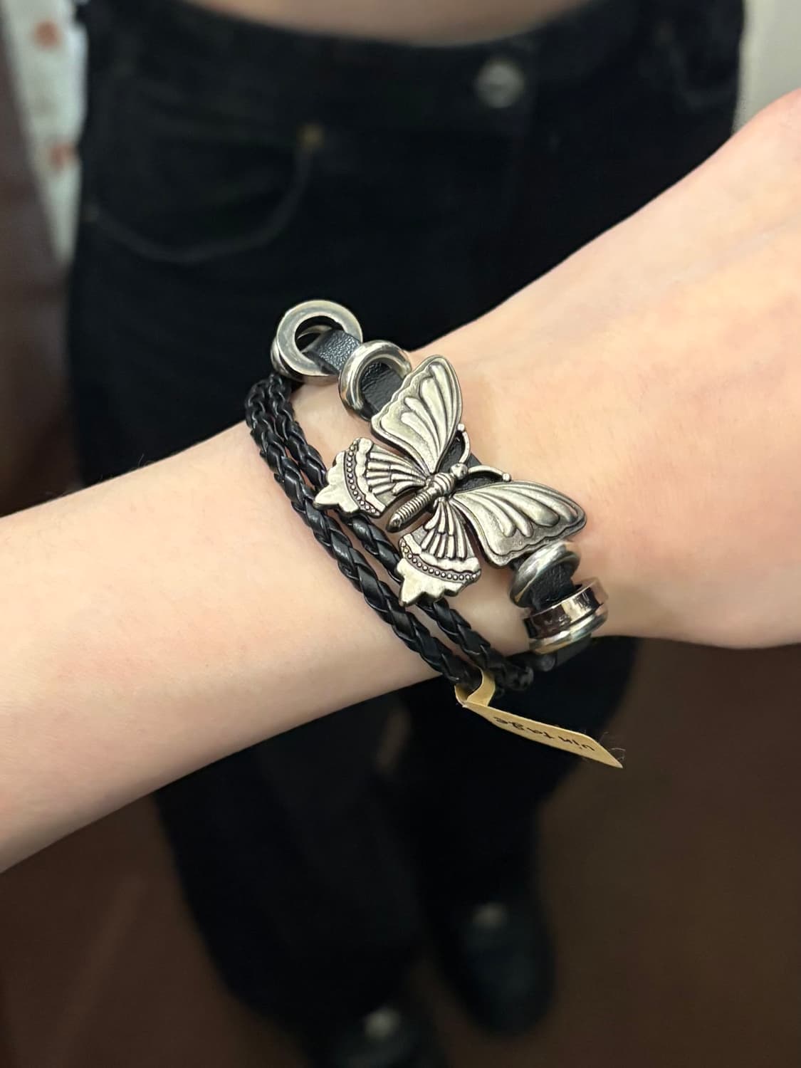 jpn vintage Butterfly Leather Bracelet 상품이미지2