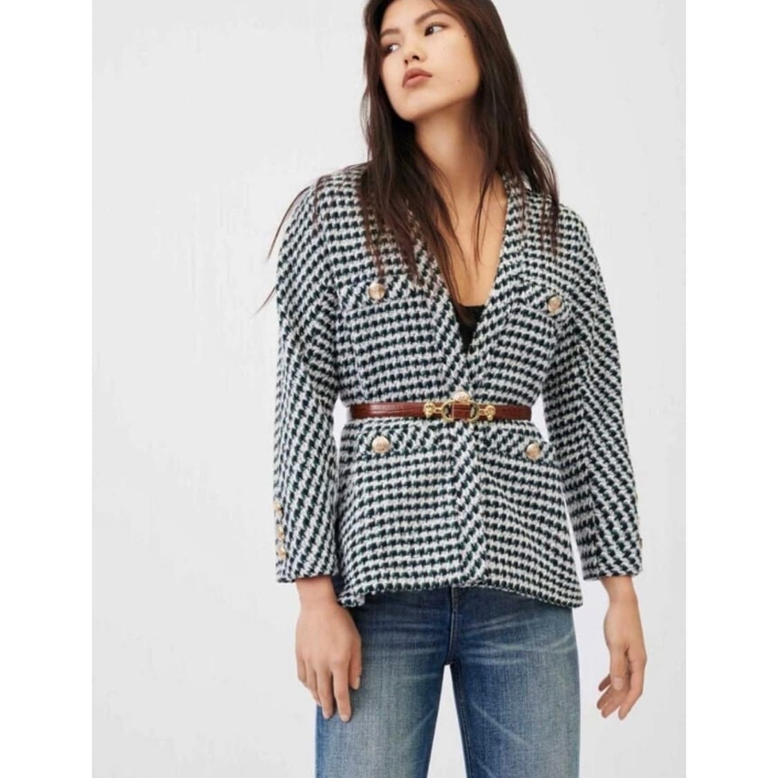 마쥬 금장 버튼 트위드 가디건 상품이미지3