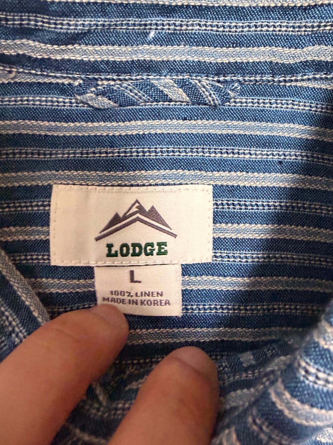 L) 롯지 벨로 셔츠 블루 린넨셔츠 상품이미지9