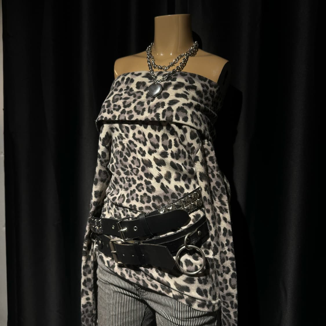 레오파드 오프숄더 탑 상품이미지4