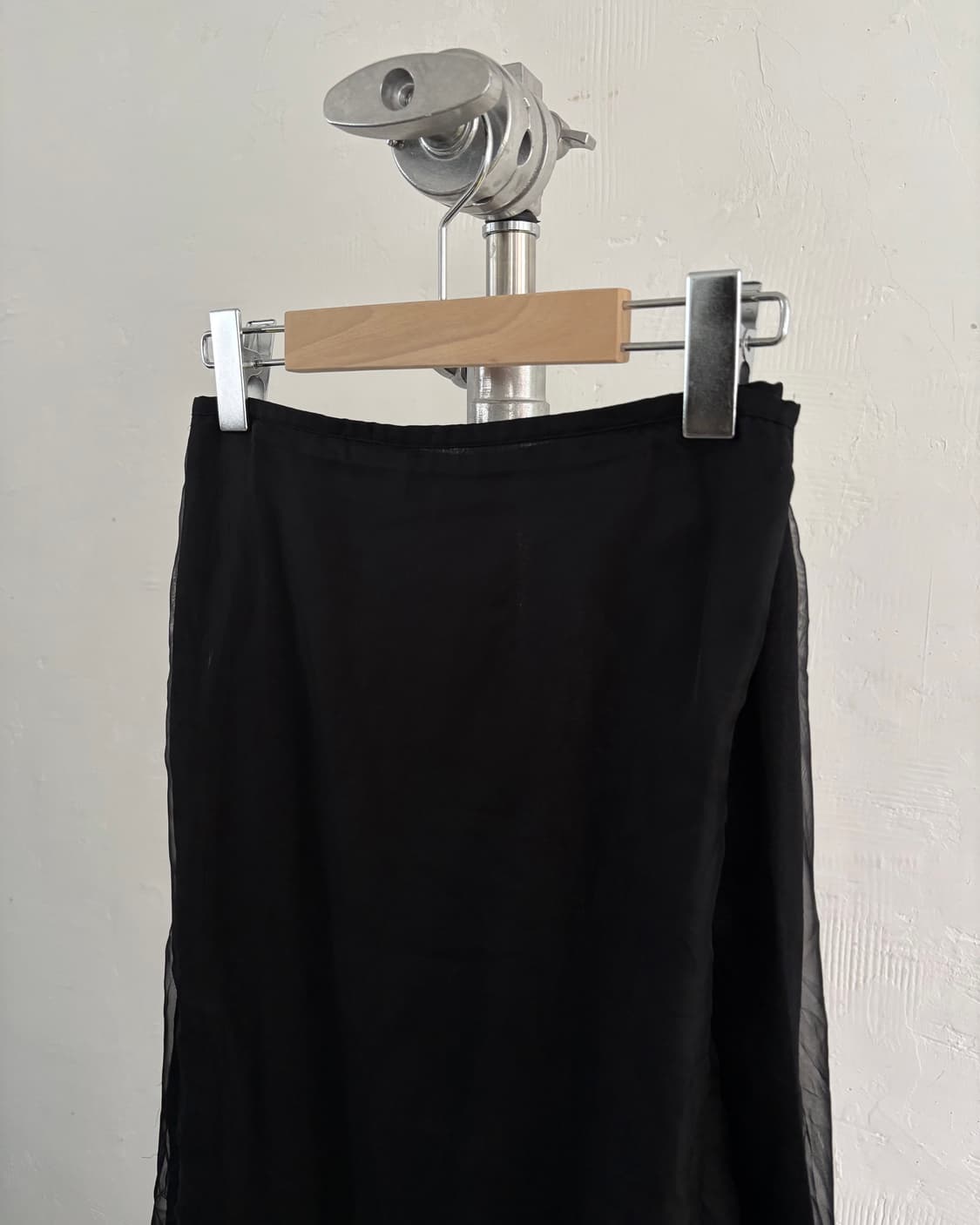 Yohji Yamamoto 요지야마모토 블랙 컬러 쉬폰 롱 스커트 상품이미지2