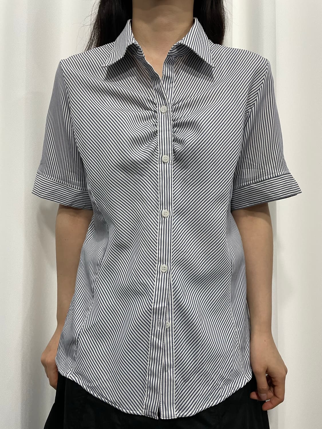 stripe shirring shirt 상품이미지1