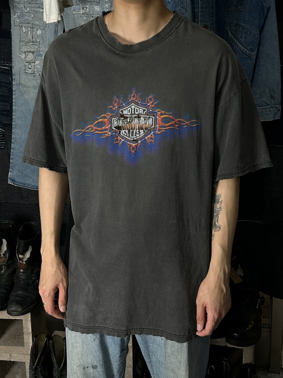 00's USA Made 할리 데이비슨 티셔츠 빈티지 할리티 상품이미지10