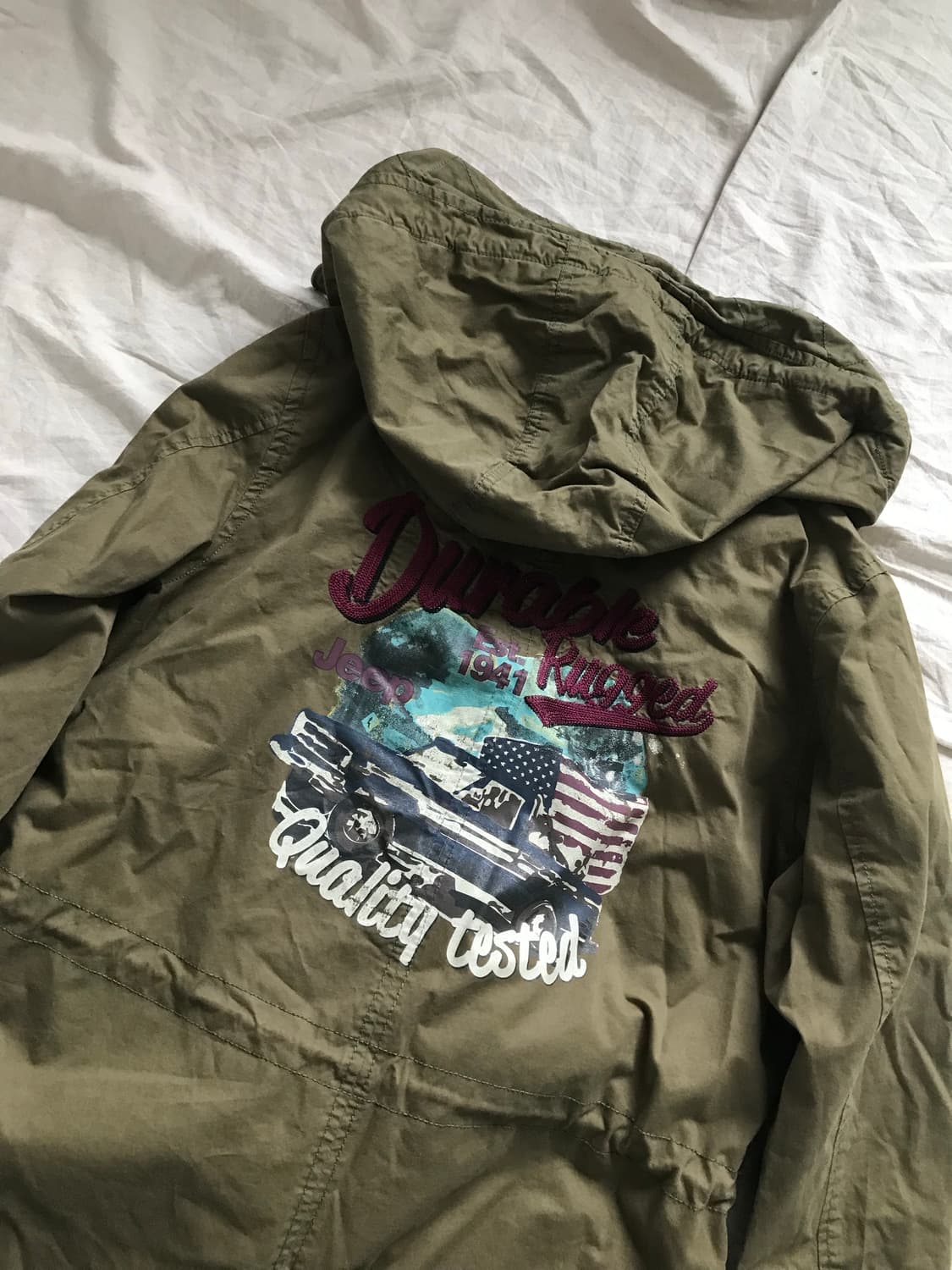 지프 패치 로고 안감 누빔 카키 야상 자켓 상품이미지7