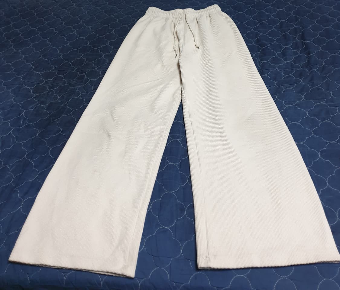 코듀로이 밴딩 트레이닝 와이드 팬츠 크림 (28) 상품이미지1