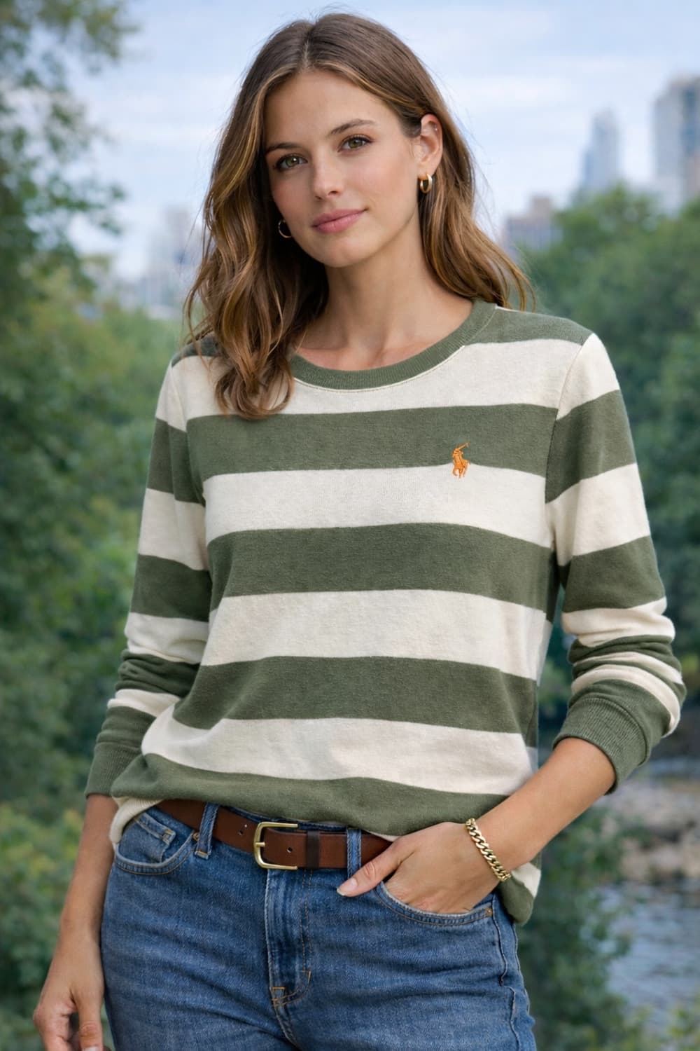 👕 랄프 로렌 스포츠 스트라이프 코튼 티셔츠 상품이미지1