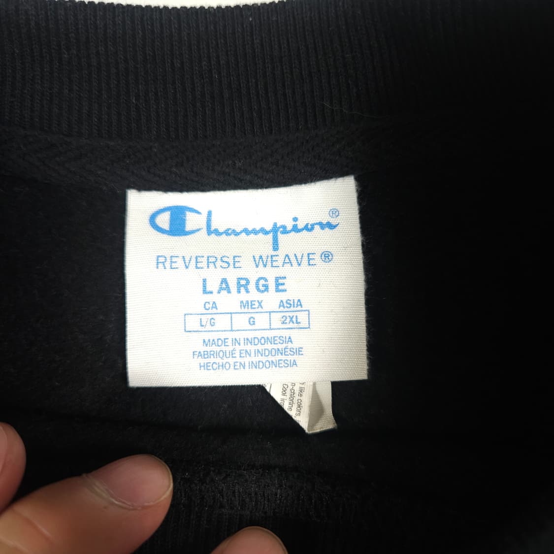 챔피온 리버스위브 맨투맨 블랙 상품이미지3
