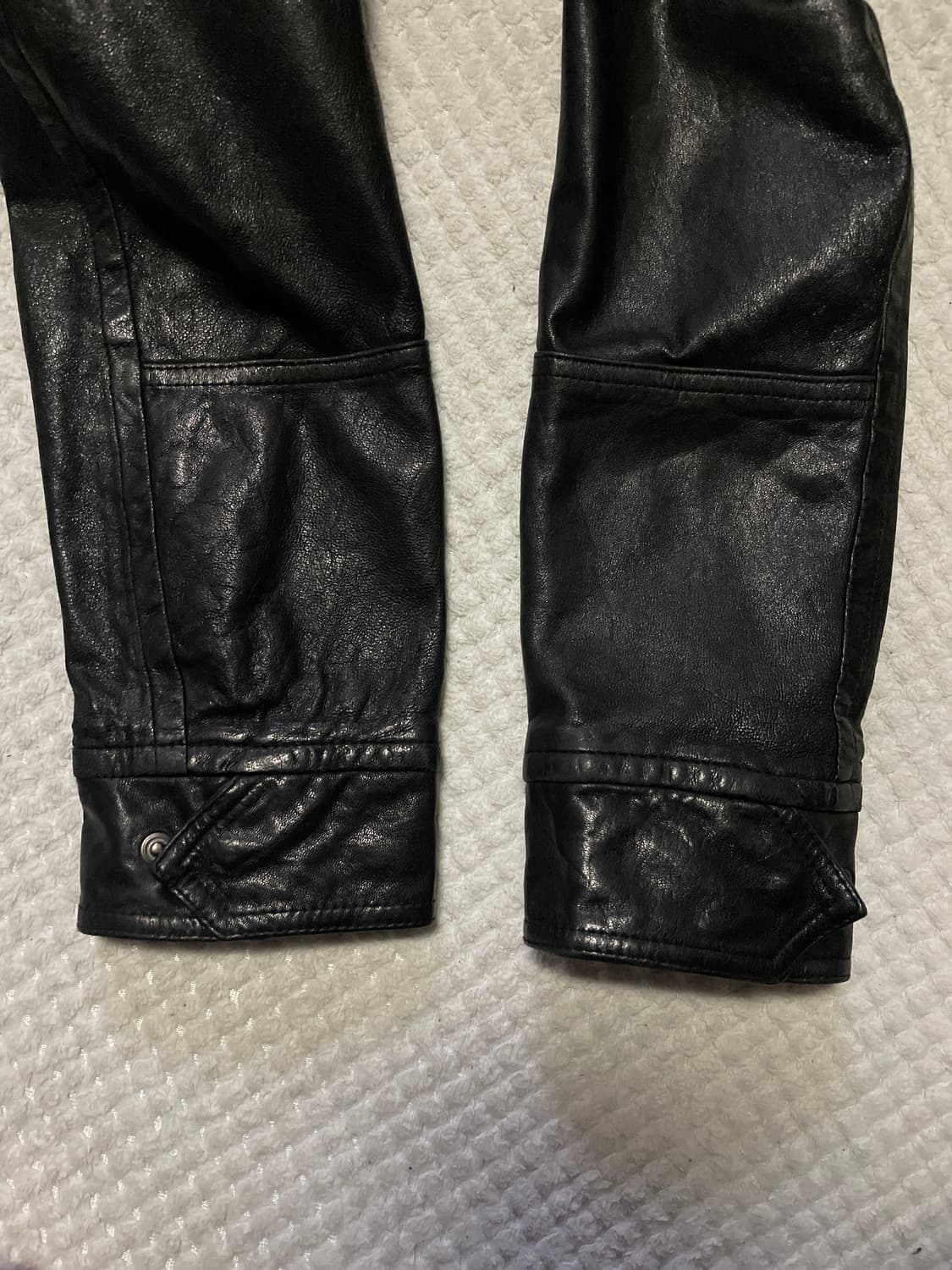 ELOQ 웨스턴 무드 2WAY 램스킨 양가죽 절개 포켓 레더 자켓 상품이미지7