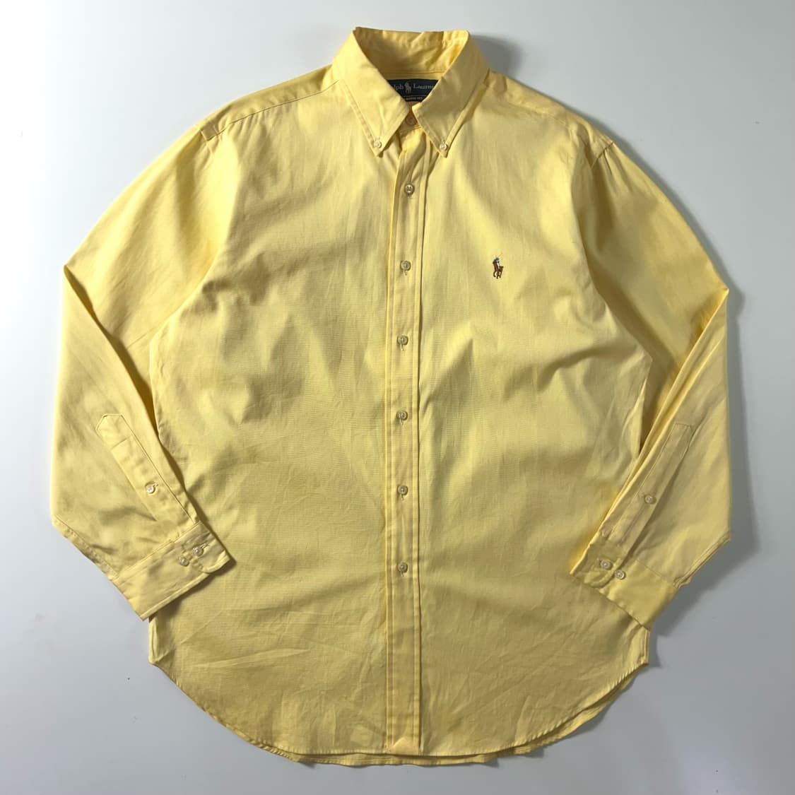 Polo  폴로 랄프로렌 자수 코튼 옐로우 솔리드 셔츠  상품이미지1