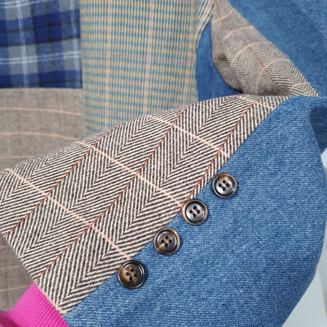 데님 울 패치워크 자켓 상품이미지3