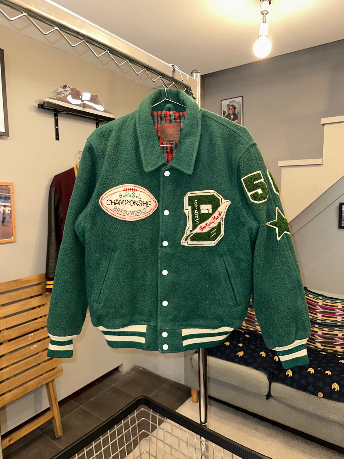 90‘s Ba-Tsu Athlete patch varsity jacket 상품이미지4