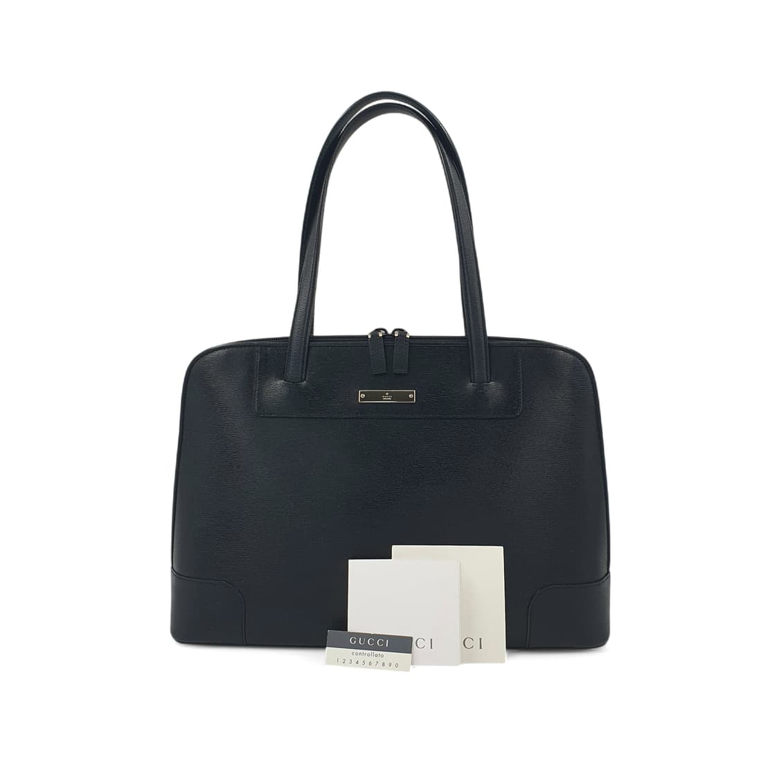 구찌 금장 블랙 가죽 숄더백 토트백 상품이미지1