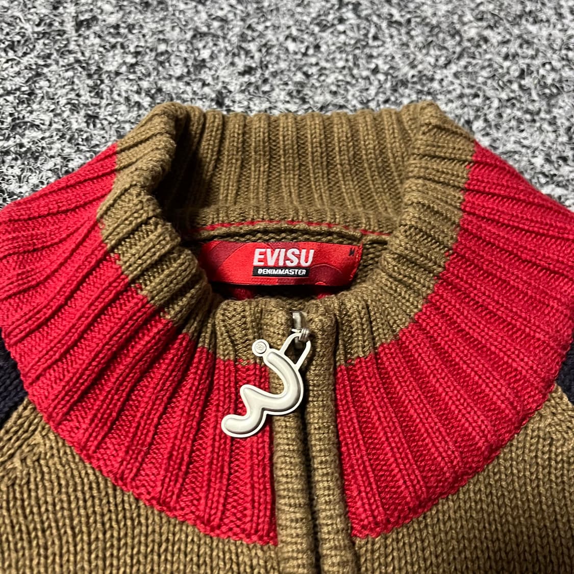 에비수 자수 코튼 니트 집업  상품이미지3