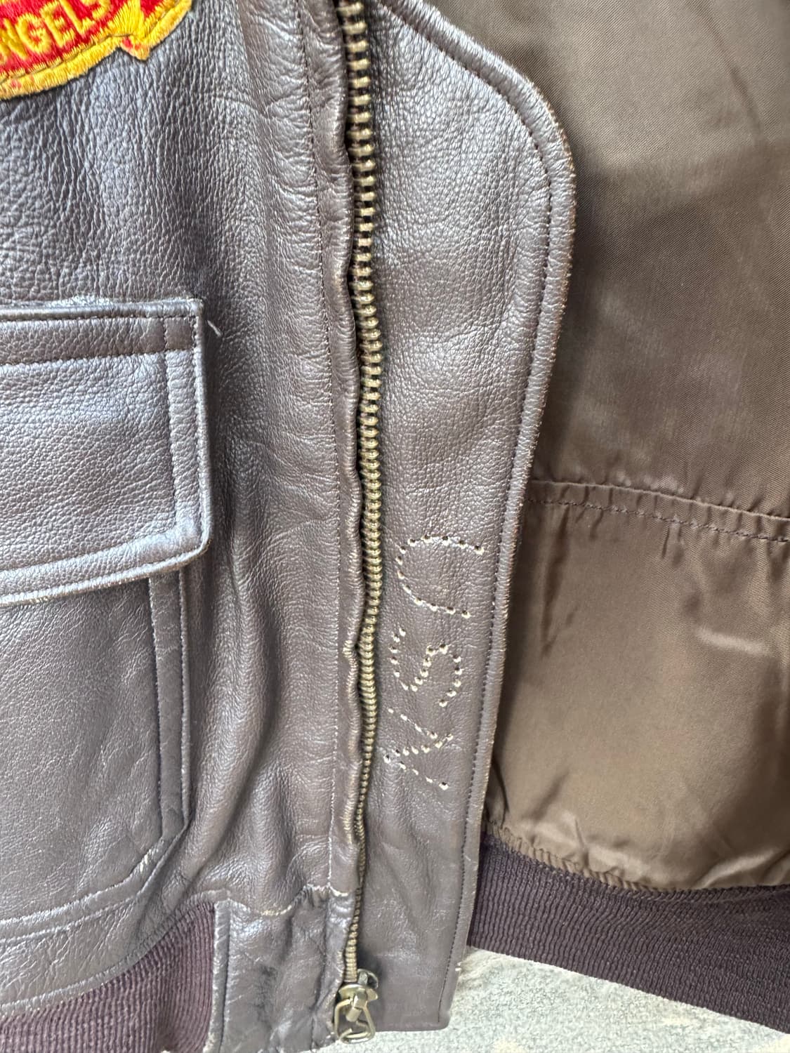 70s 미군 미해군 usn g-1 풀패치 레더 가죽 자켓  상품이미지6