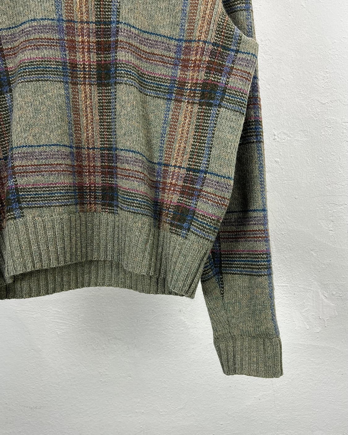 00s 폴로 랄프로렌 플래이드 체크 알파 울 브이넥 니트 스웨터 상품이미지5