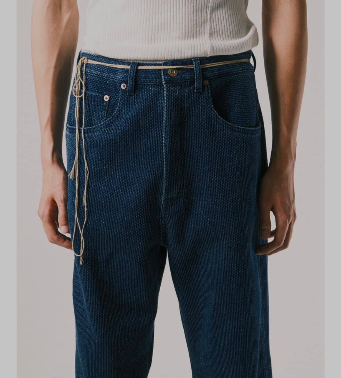 (4) 키바타 KIBATA SASHIKO PANTS old blue 상품이미지2