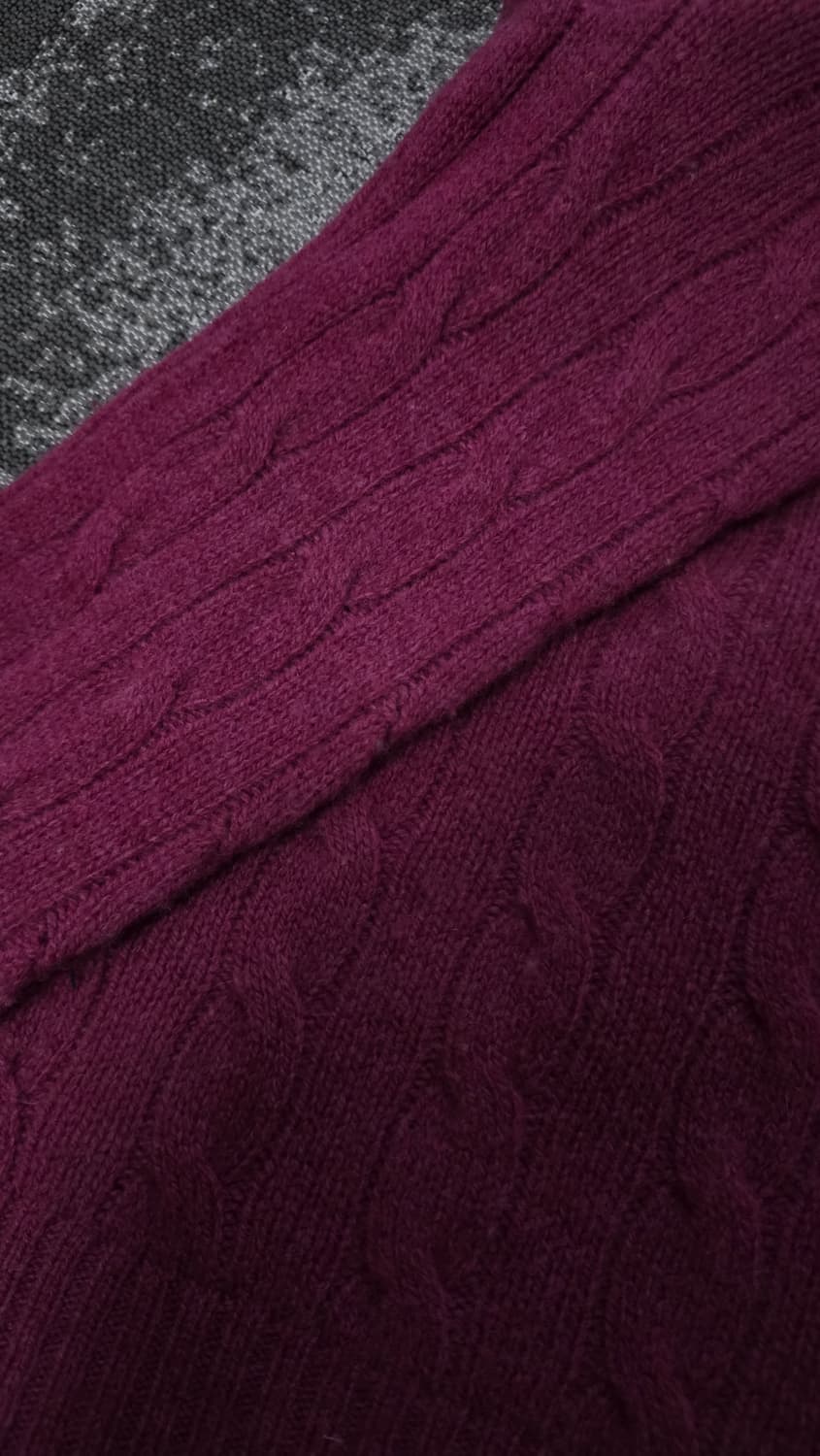 폴로 랄프로렌 울캐시미어 케이블 니트 버건디 S 상품이미지6