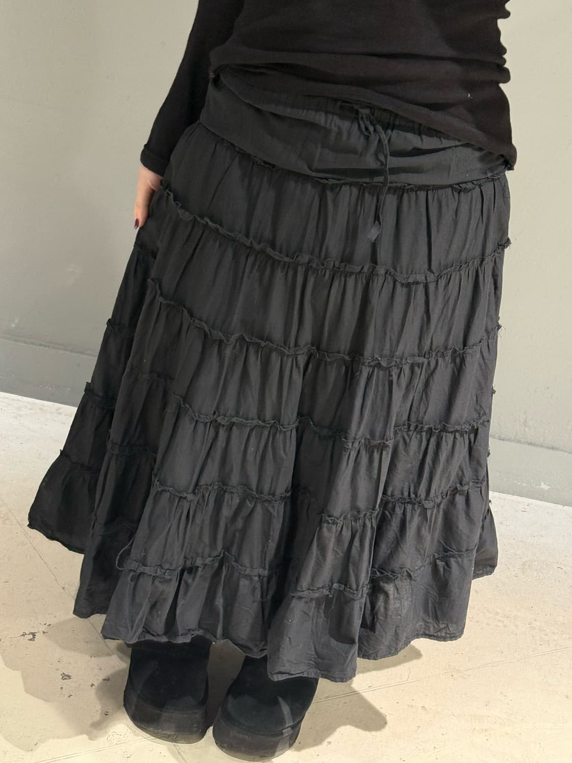can-can frill detail long skirt 상품이미지3