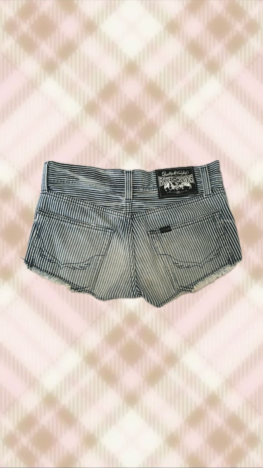 스트라이프 데님 청 숏팬츠 반바지 오네 갸루 펑크 와투케 빈티지 상품이미지2