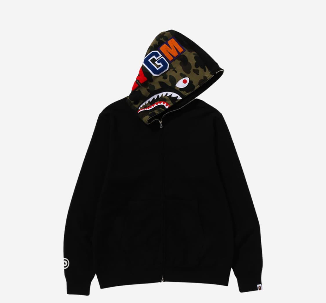 BAPE Shark Full Zip Hoodie Black 상품이미지2