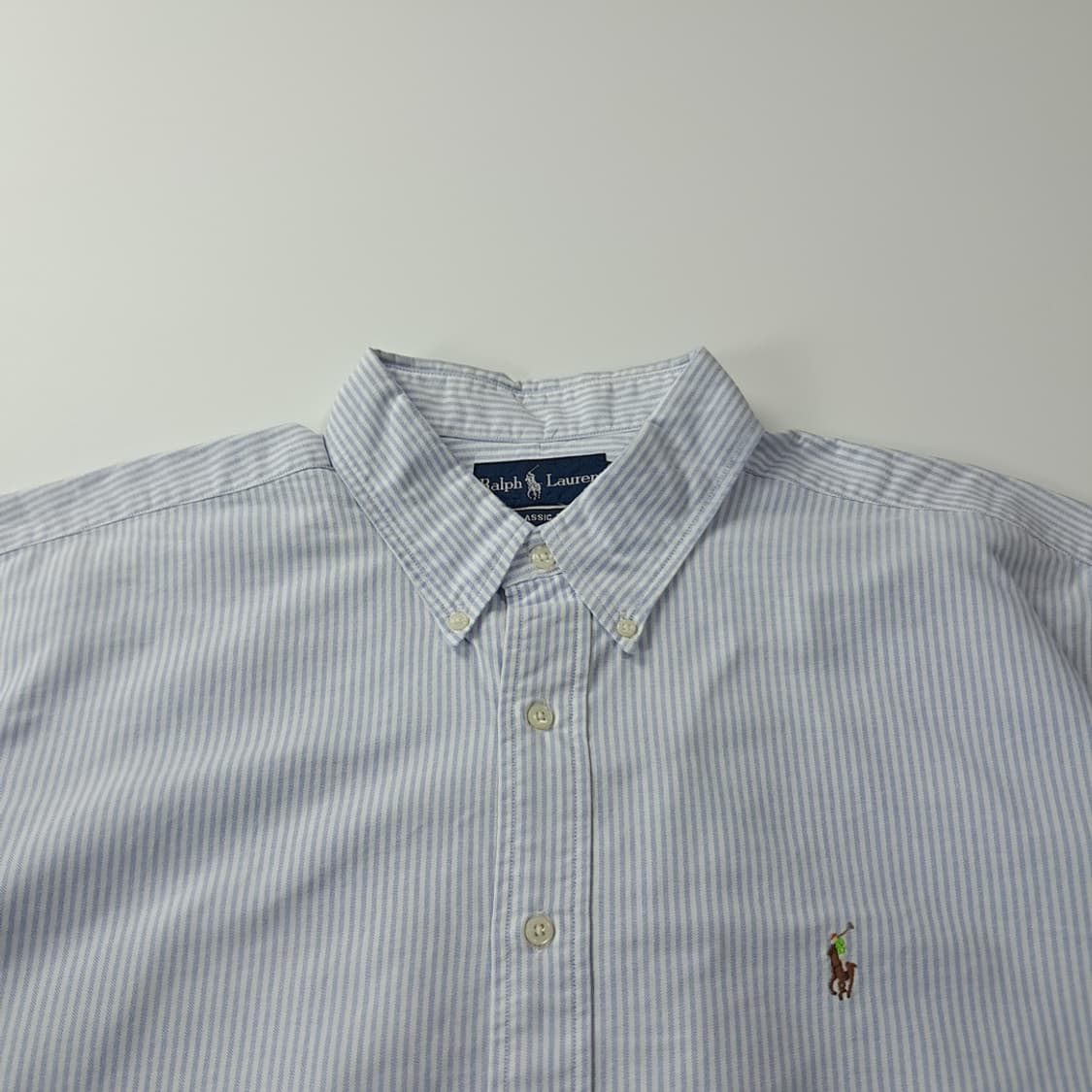 CK487 2XL 폴로 00s 클래식블루 스트라이프 반팔 셔츠 남방 상품이미지2