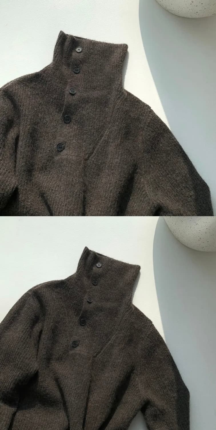 브라운 하이넥 니트 상품이미지3