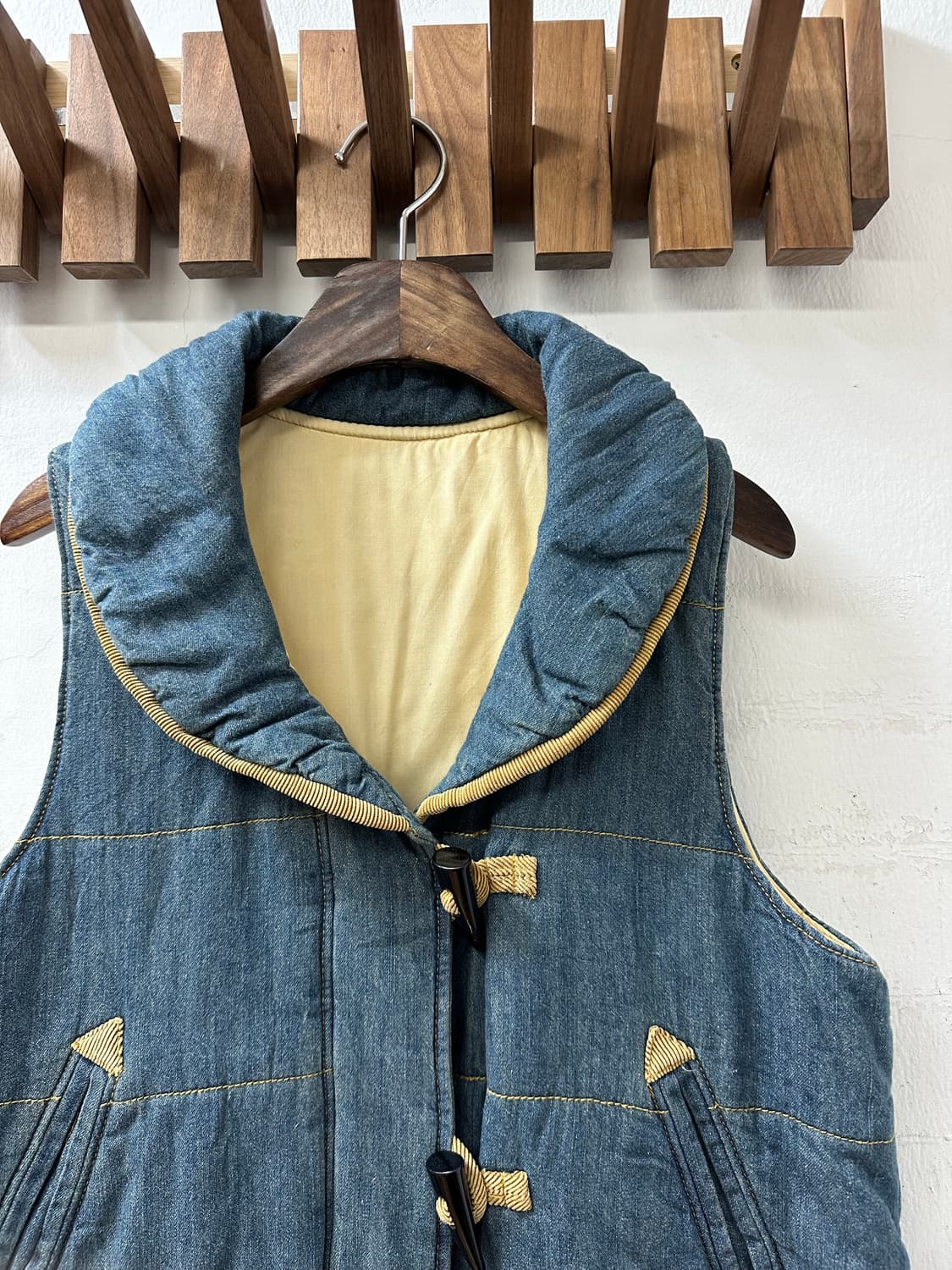 일본빈티지 토글 버튼 데님 베스트  상품이미지2