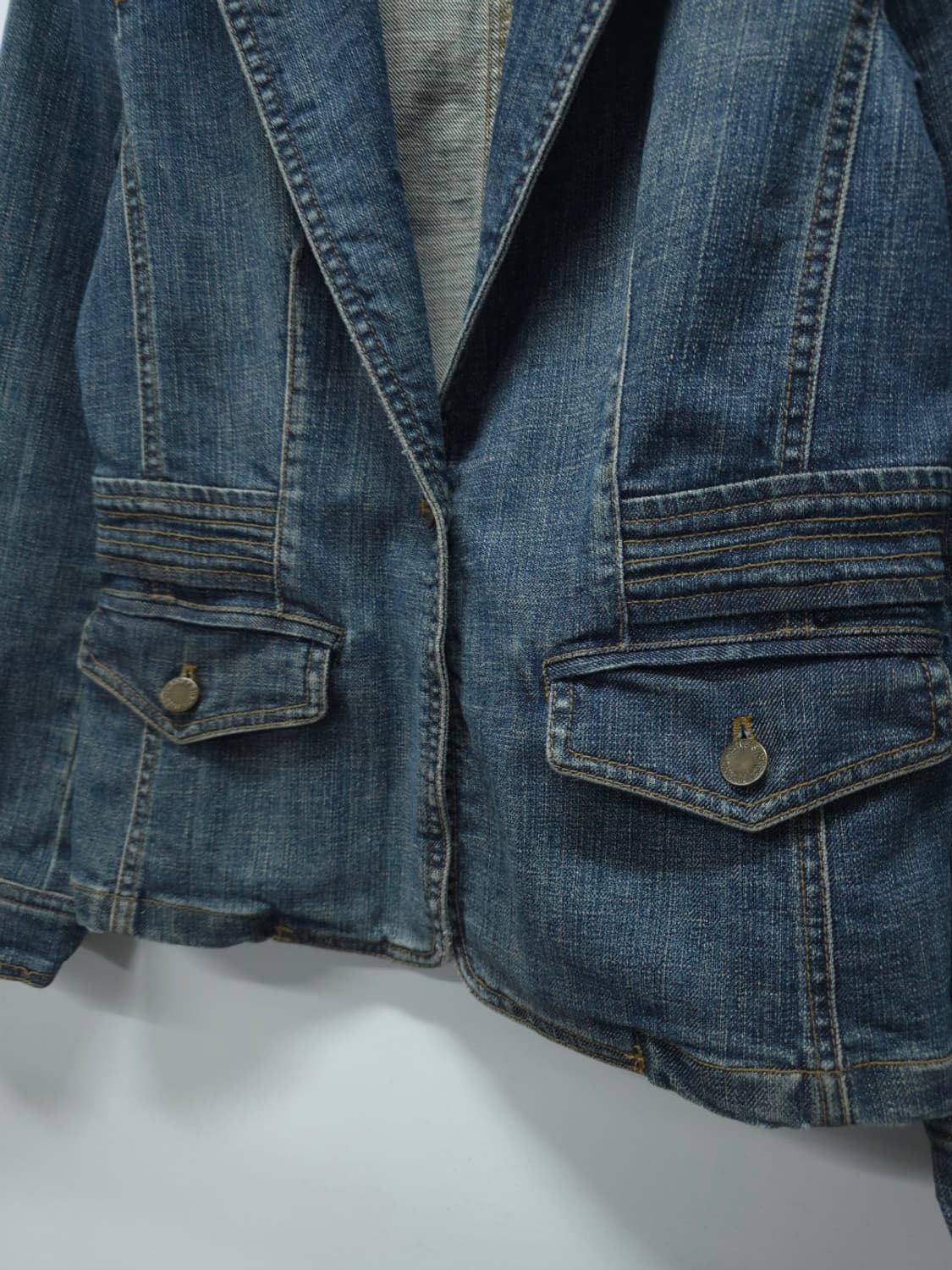 핏 예쁜 쉬즈미스 스판 데님 블레이저 레트로 자켓(55) 상품이미지3