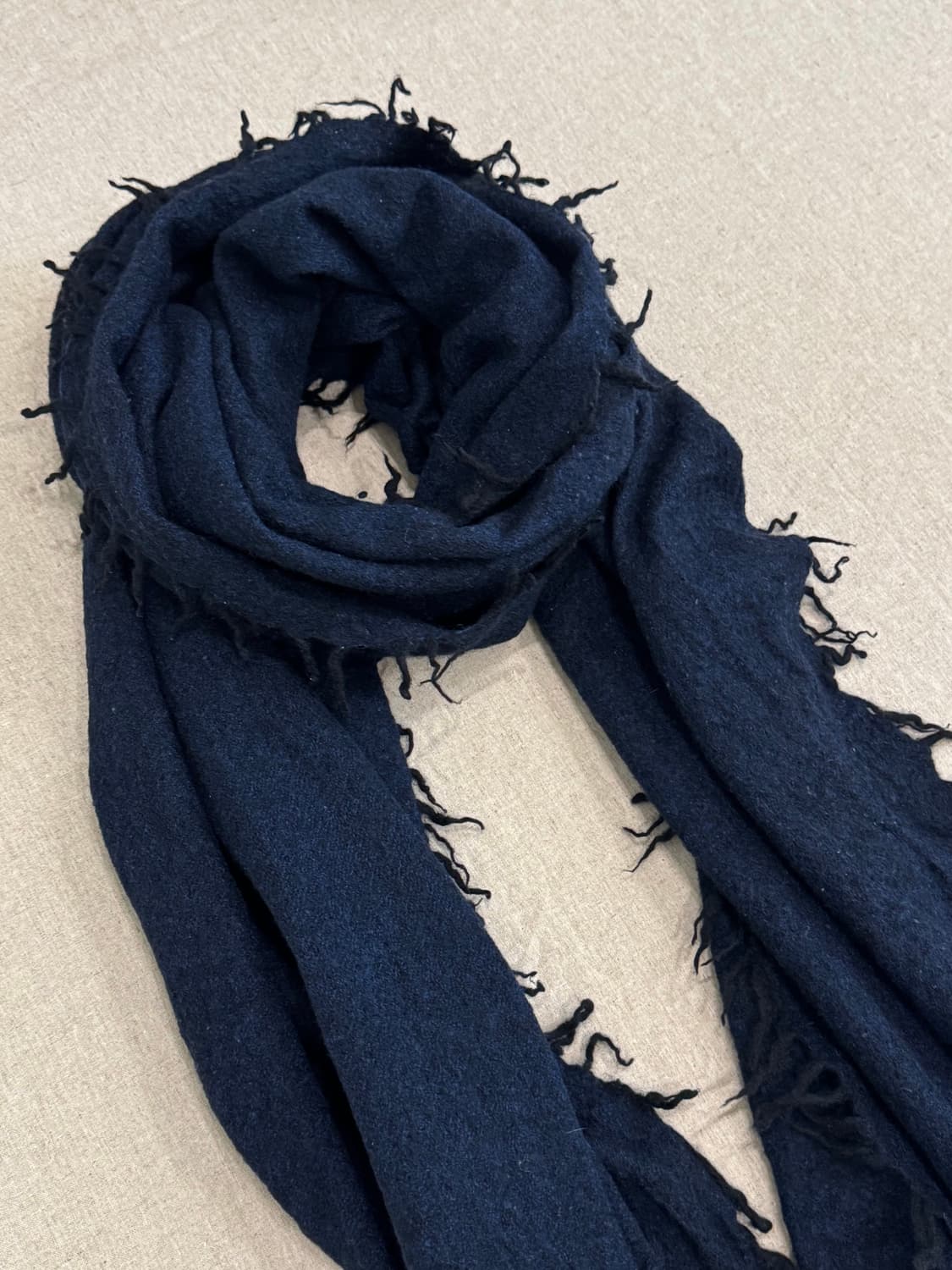 요지야마모토 뿌르옴므 프린지 울 머플러 상품이미지2