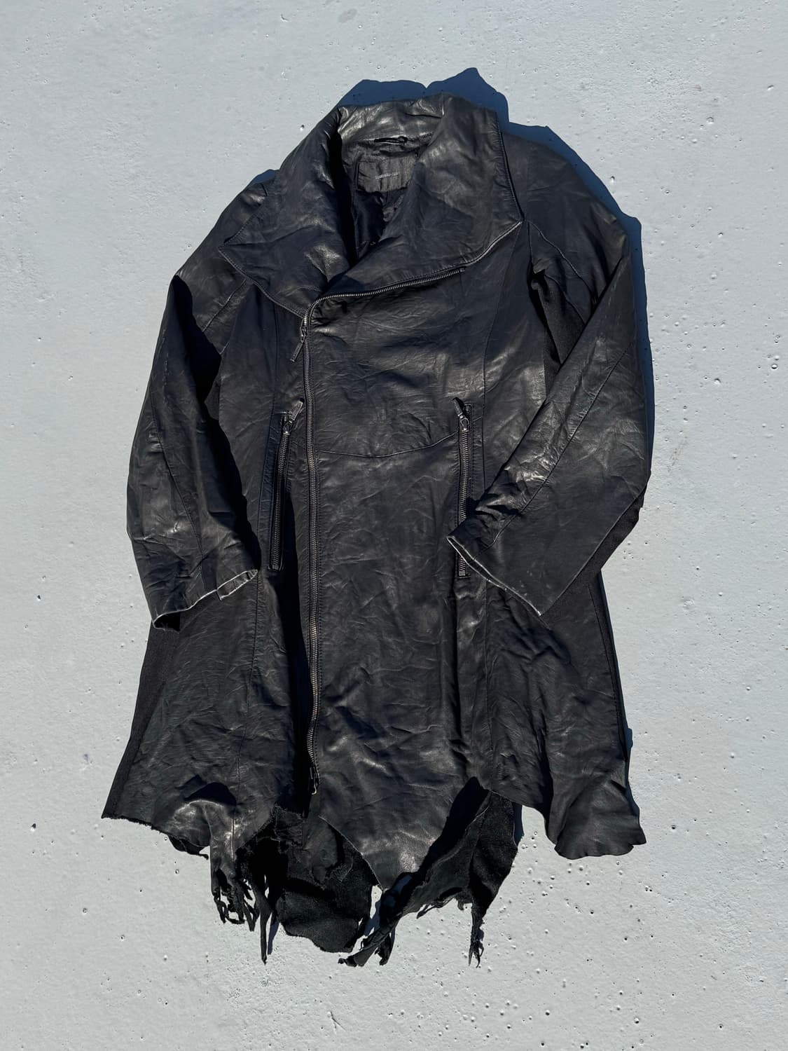 Yasuyuki Ishii Distressed Leather Coat 상품이미지1
