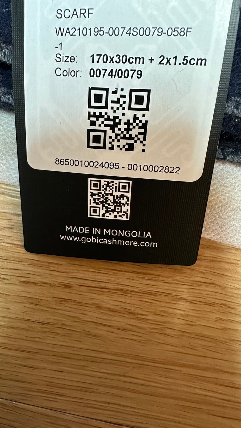 고비 캐시미어 머플러 스카프 목도리 네이비 새제품 170x30cm 상품이미지3