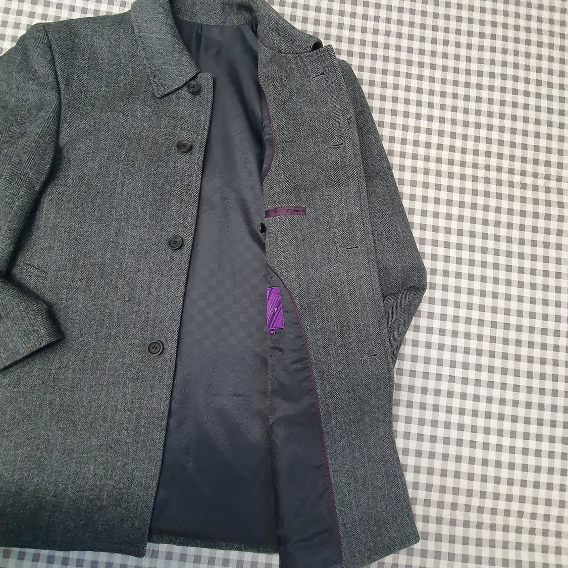 지오투 울100 헨링본 하프 코트 남자95 상품이미지6