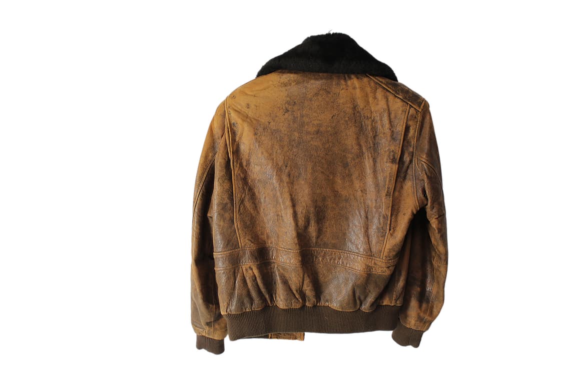 1990s USA 램스킨 레더 봄버 자켓 상품이미지6