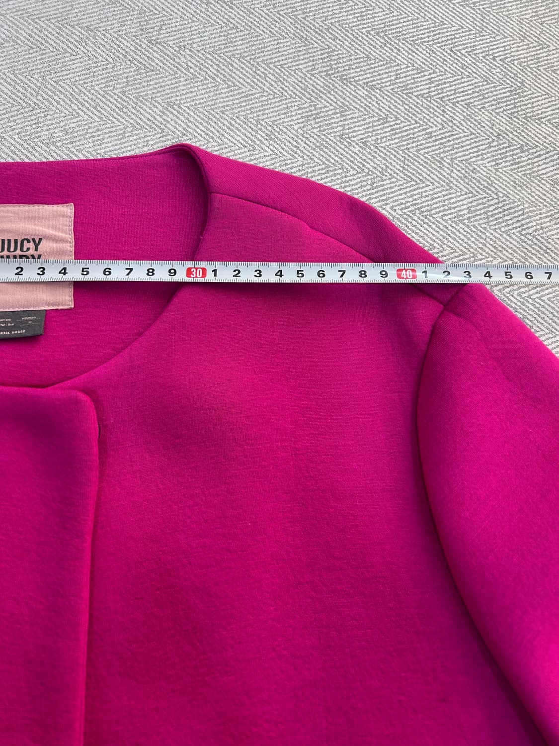 [90] 쥬시쥬디 투버튼 핑크레드 반코트 자켓 여성 90사이즈 상품이미지10