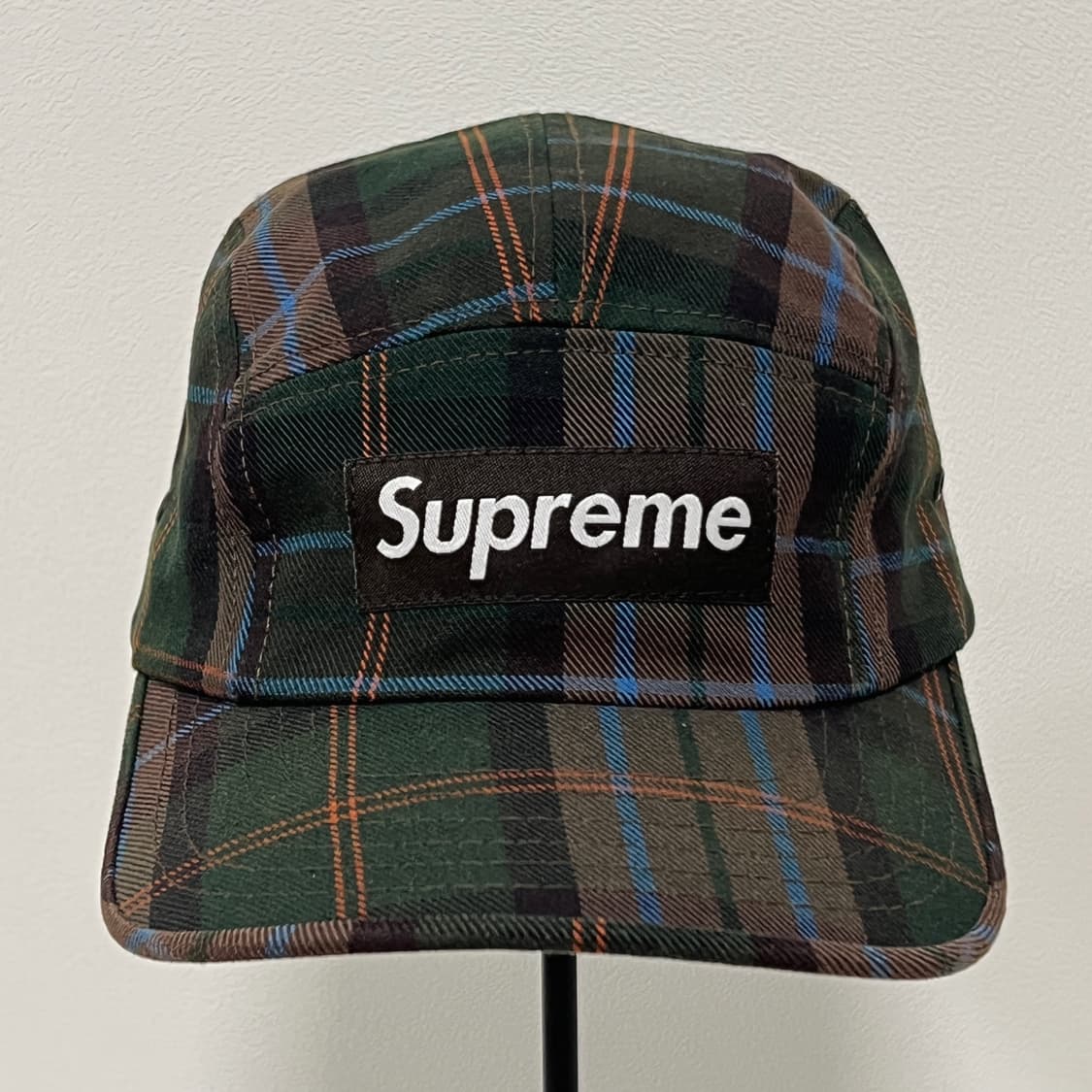 슈프림 2005 타탄 체크 캠프캡 그린 브라운 상품이미지2