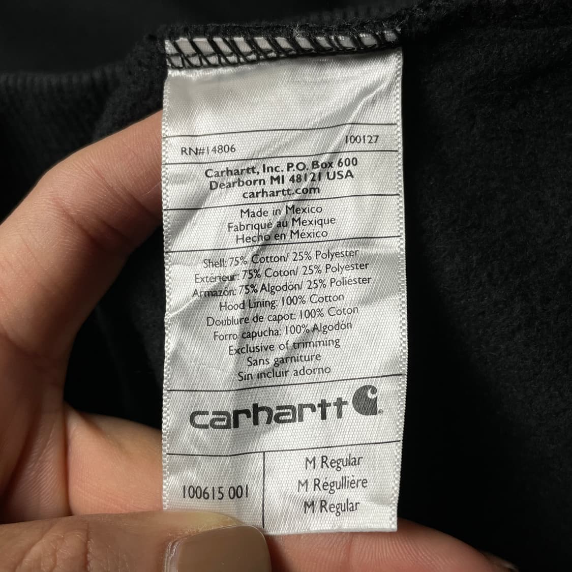 CARHARTT 칼하트 빈티지 블랙 기모 후드티 A00911 상품이미지10