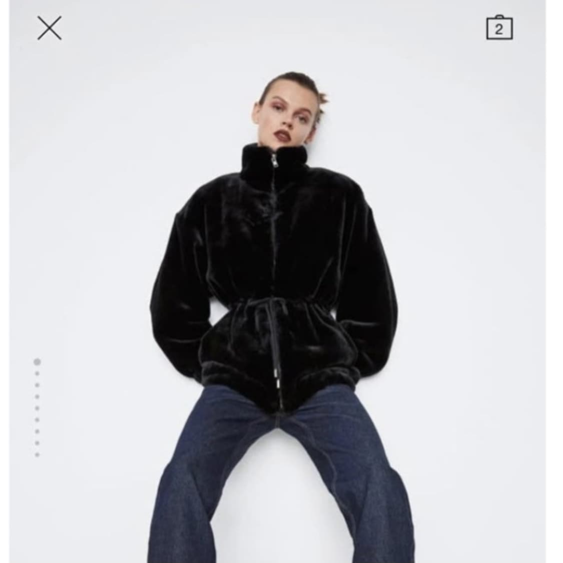 자라 투웨이지퍼 페이크퍼 자켓 m 상품이미지6