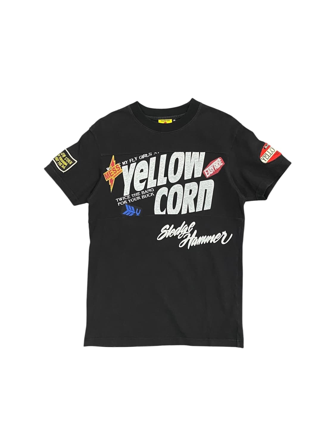 Yellow corn 스포티 패치 로고 디테일 반팔 티셔츠 상품이미지1
