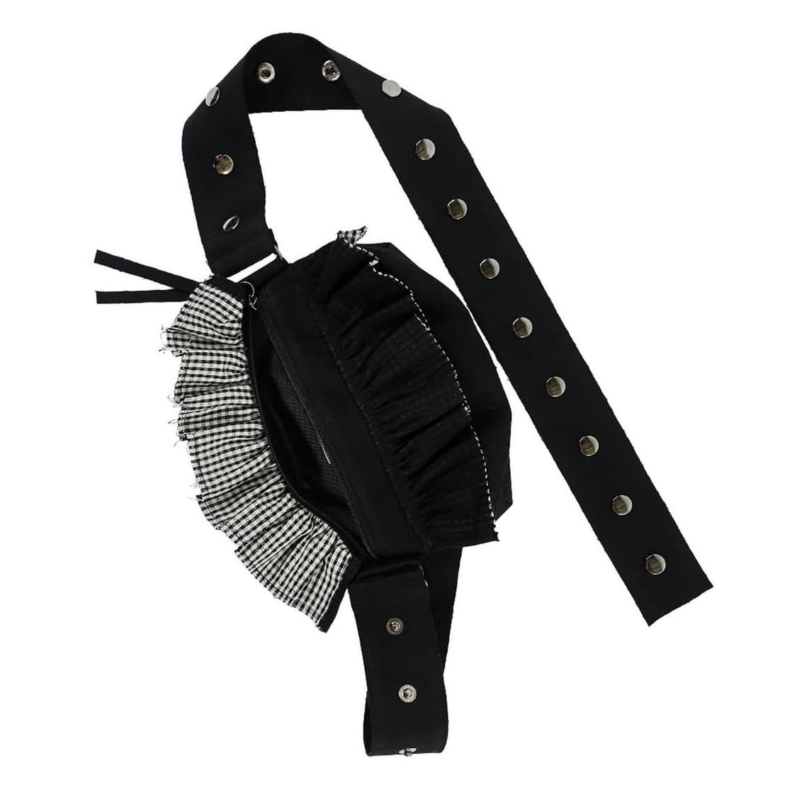 KUL kuel 큘 보호 러플 벨트 백 블랙 상품이미지1