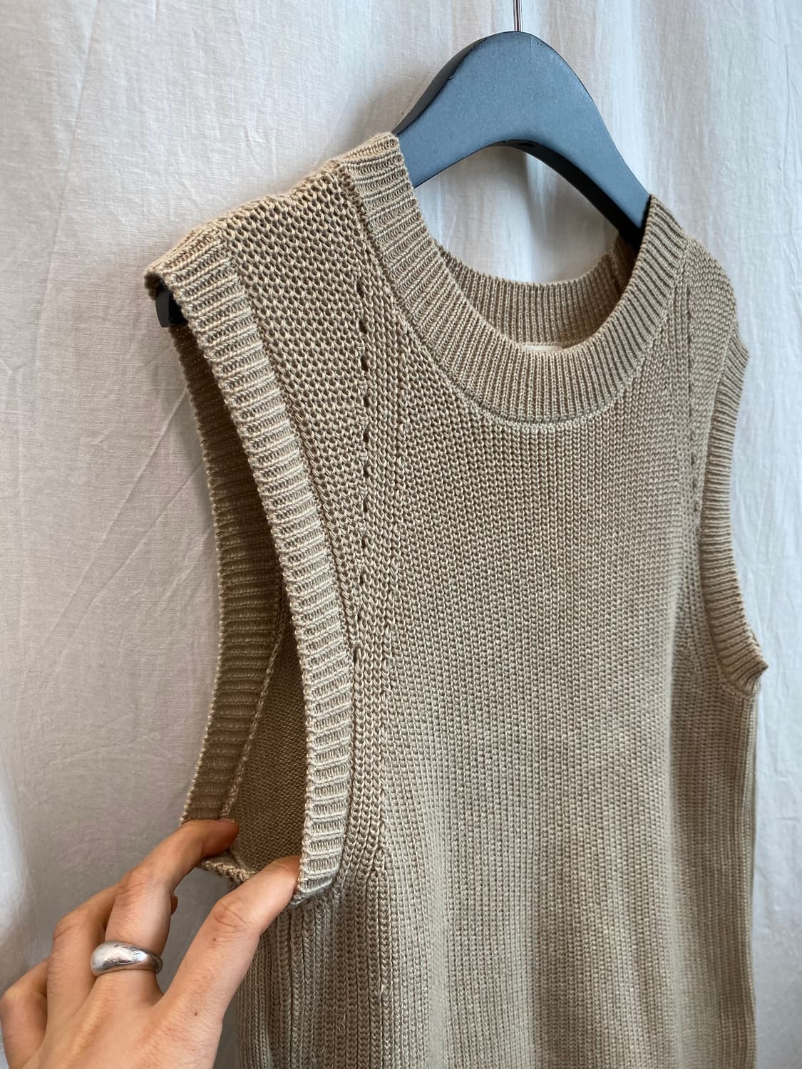 CHOCOL RAFFINE 베이지 베스트니트(M) 상품이미지5