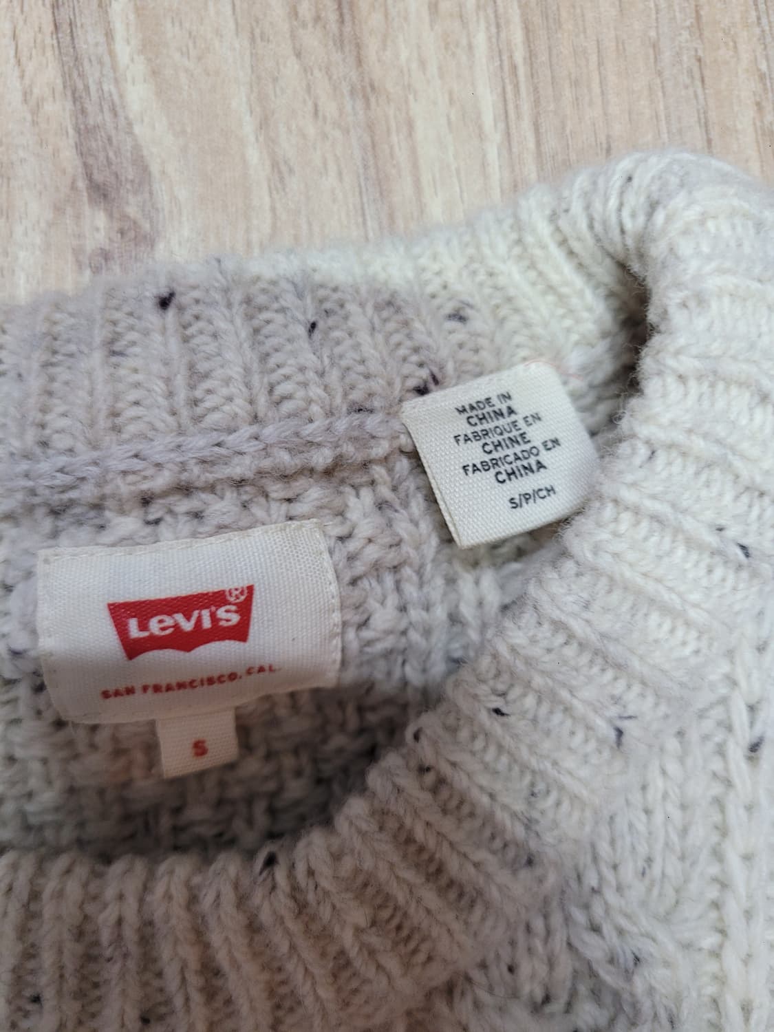 Levis 리바이스 아이보리 꽈배기 니트 스웨터 상품이미지2