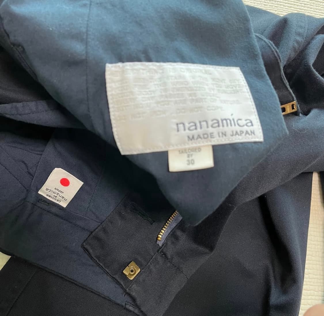 나나미카 와이드 치노 팬츠 네이비 상품이미지4