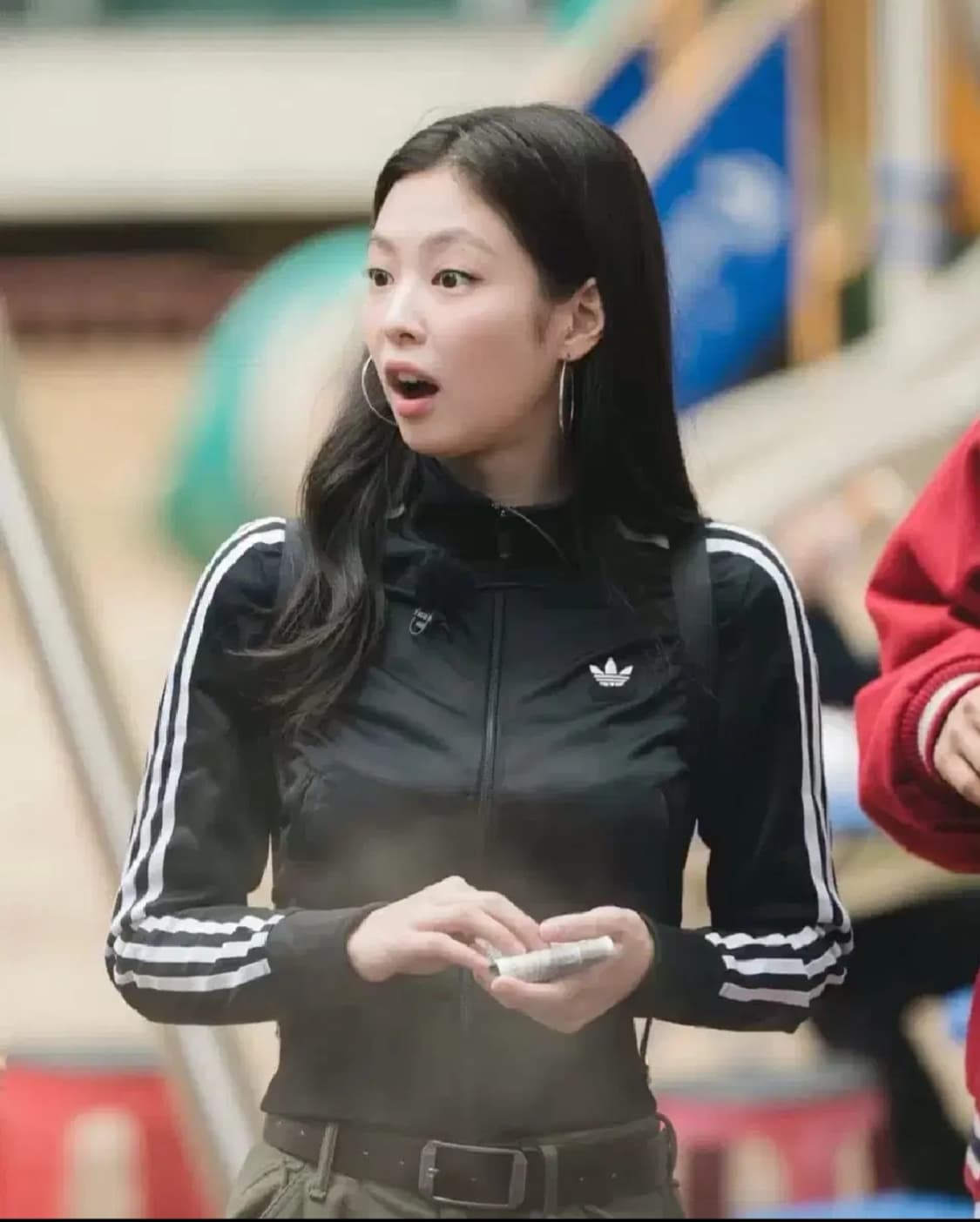 (단종템)제니착용 아디다스 파이어버드 트랙탑 져지 블랙 크롭 자켓 S 상품이미지1