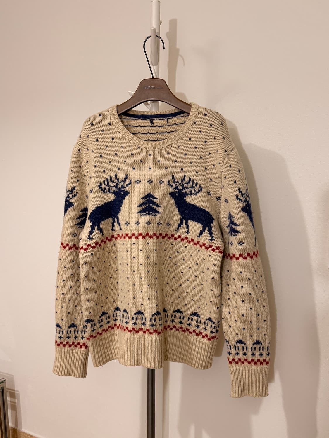 베이지 노르딕 빈티지 울 스웨터 상품이미지1