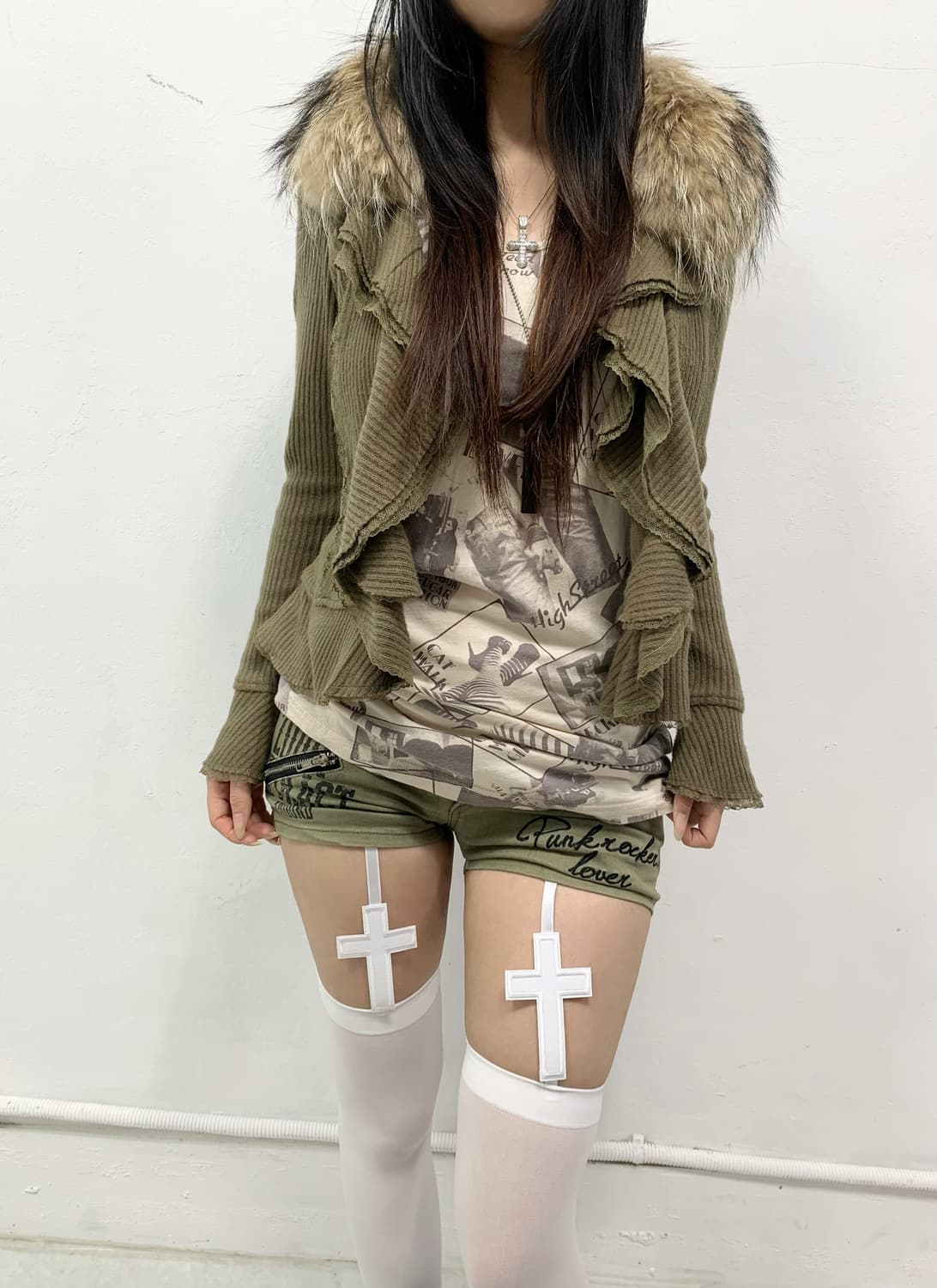 [GRAND TABLE] 그런지 에스닉 펑크 퍼 가디건 상품이미지3